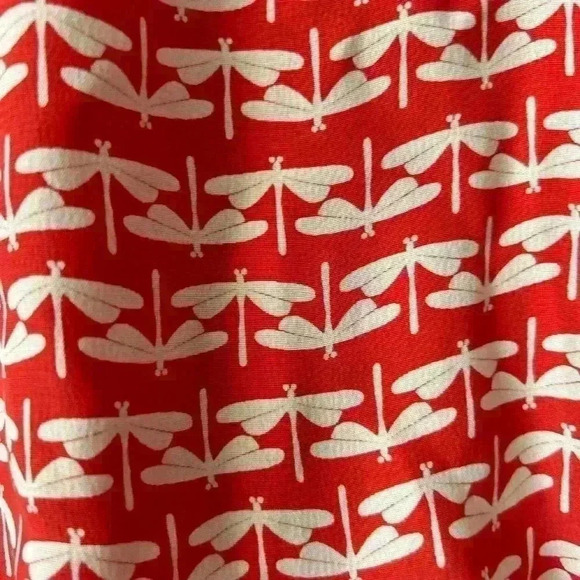Taylor Dragonfly Print Dress Size 6 white and red color - Picture 5 of 14